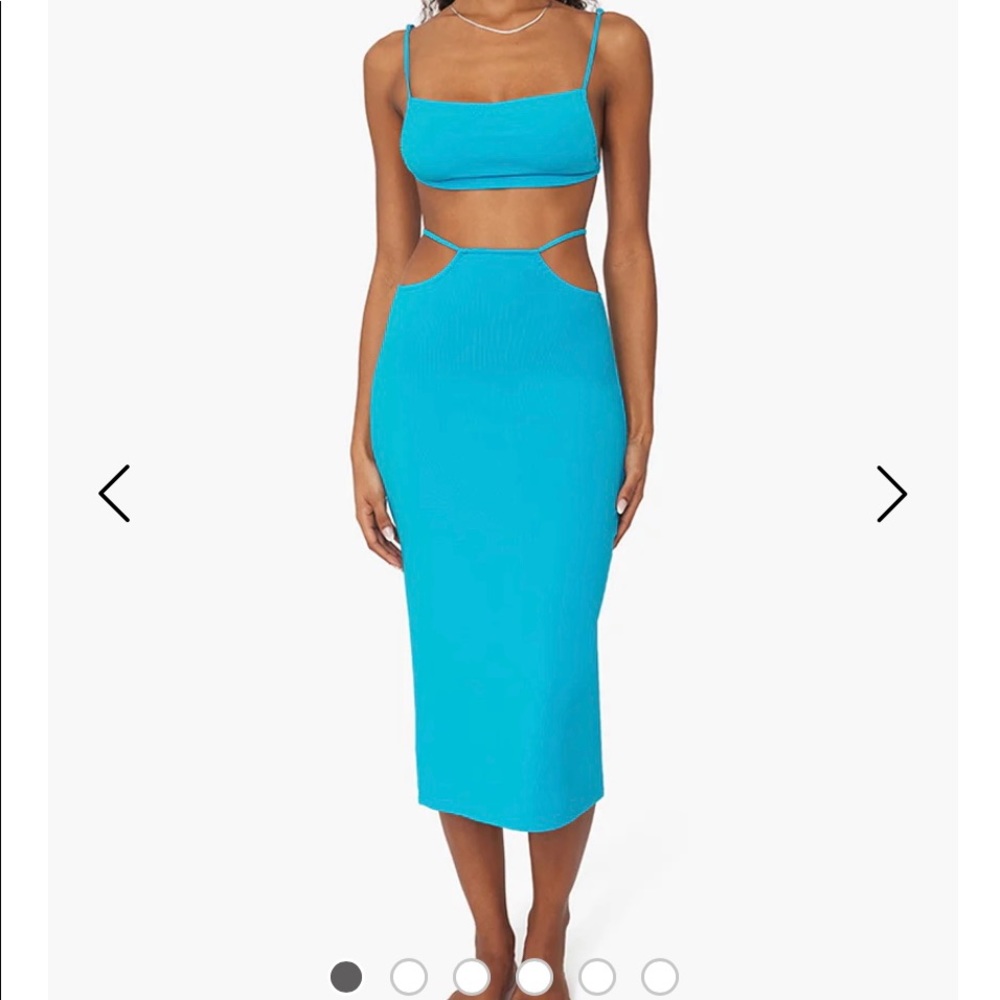 CUTOUT JERSEY KNIT MIDI SKIRT - SIZE M